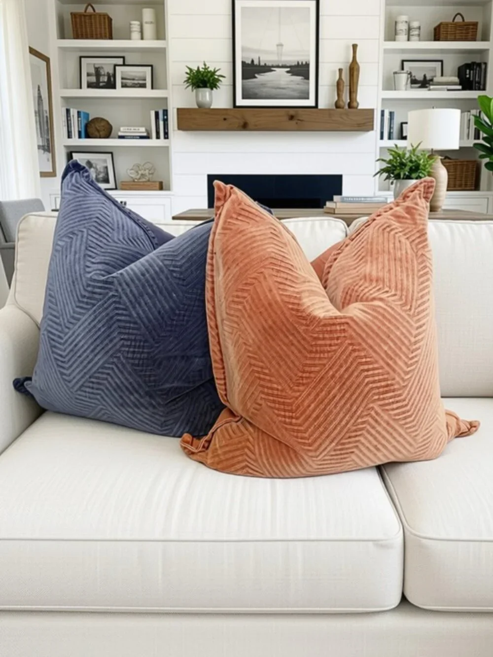 Set/2 Textured Chenille Throw Pillows